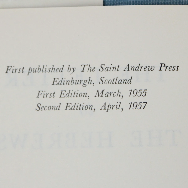 The Letter To The Hebrews Daily Study Bible Series 1957 HC DJ