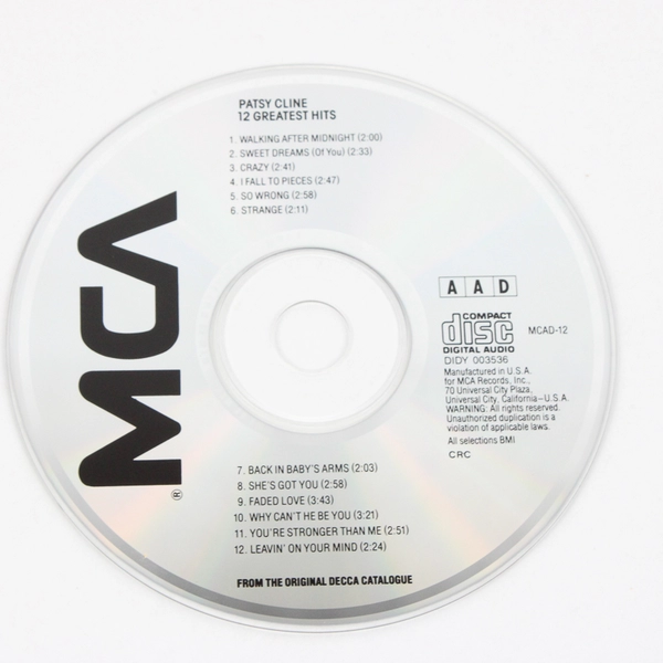 Patsy Cline 12 Greatest Hits 1988 MCA Records