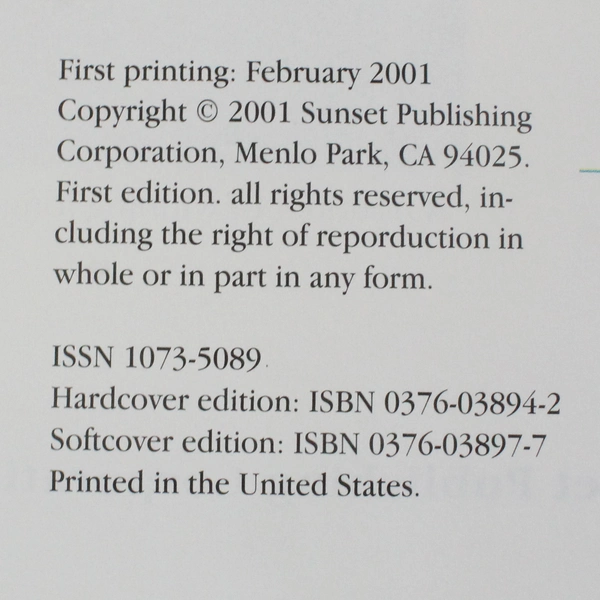 Sunset Western Garden Annual 2001 Edition Hardcover Illustrated