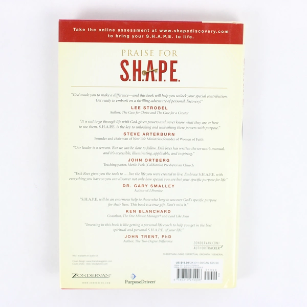 SHAPE Finding & Fulfilling Your Unique Purpose For Life by Erik Rees 2006 HC DJ