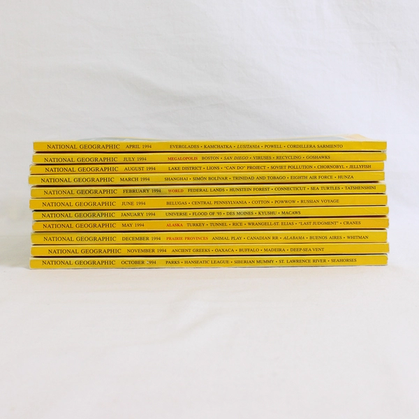 Lot of 11 1994 National Geographic Magazines Missing the September Issue