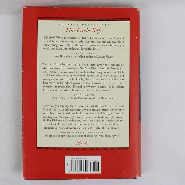 The Paris Wife by Paula McLain 2011 Hardcover Dust Jacket 1st Edition