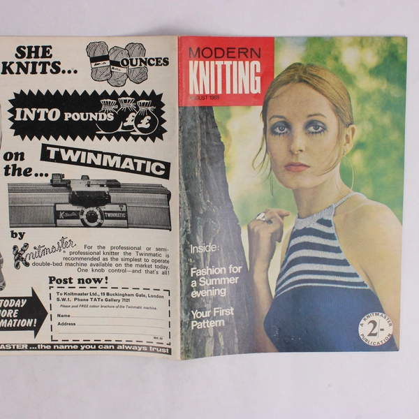 Vintage Modern Knitting Magazine Machine Knitting August 1969 Summer Evening