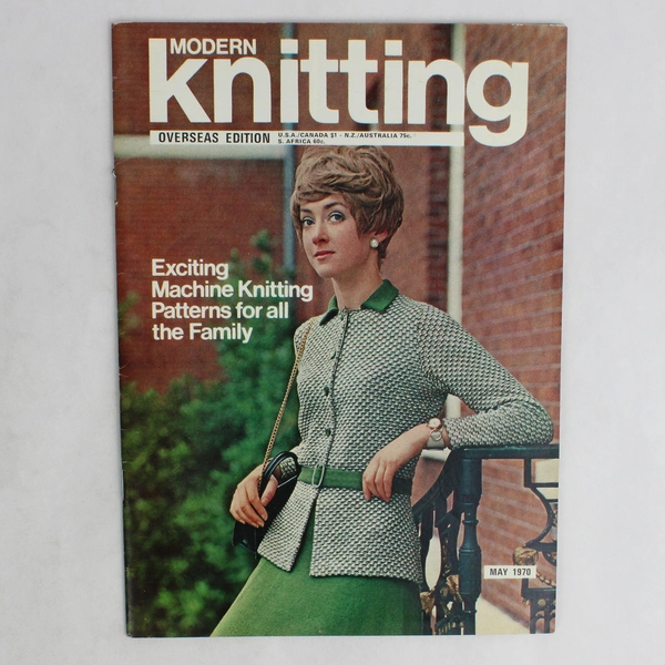 Vintage Modern Knitting Magazine Machine Knitting May 1970 Patterns for Family