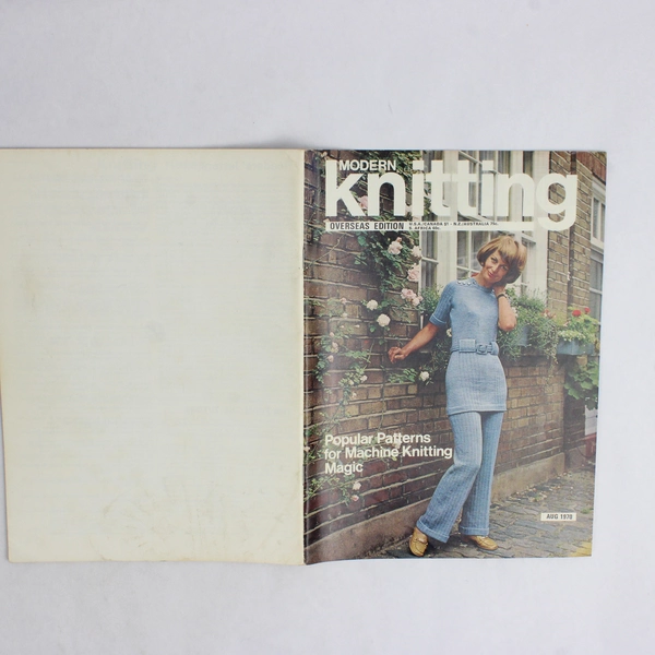 Vintage Modern Knitting Magazine Machine Knitting August 1970 Popular Patterns