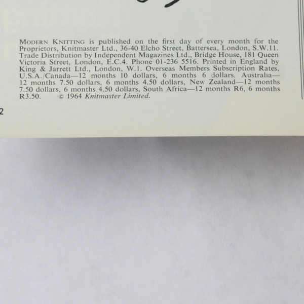 Vintage Modern Knitting Magazine Machine Knitting November 1970 Fashion Album