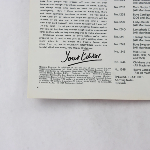 Vintage Modern Knitting Magazine Machine Knitting December 1970 Machine Knitting