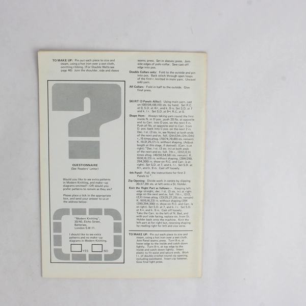 Vintage Modern Knitting Magazine Machine Knitting March 1971