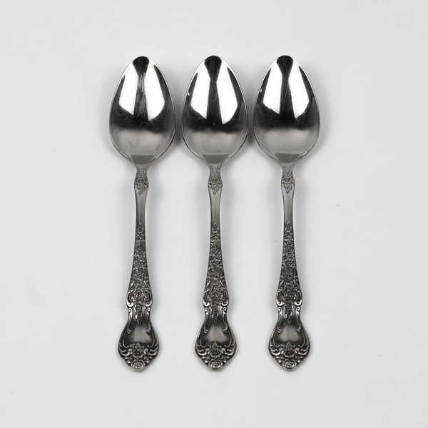 Lot of 3 International Silver La France Pattern Teaspoons Stainless 6.25 Inches