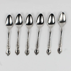 Set of 6 International Silver La France Oval Soup Spoons Stainless 7.25 Inches