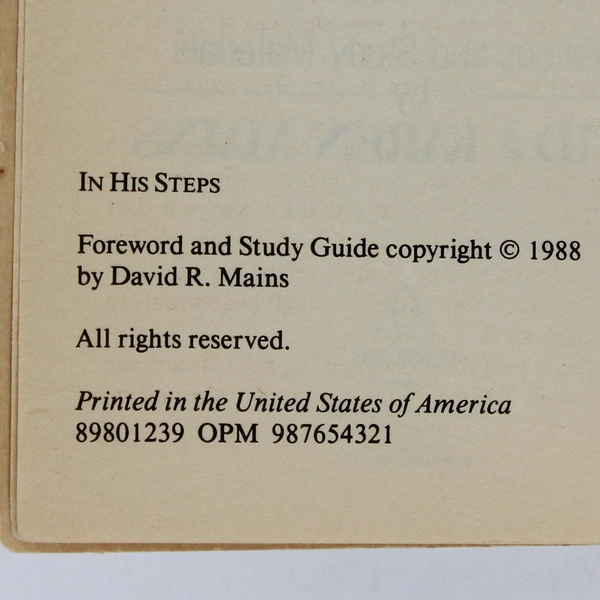 Vintage In His Steps by Charles Sheldon 1988 PB With Questions & Study Materials