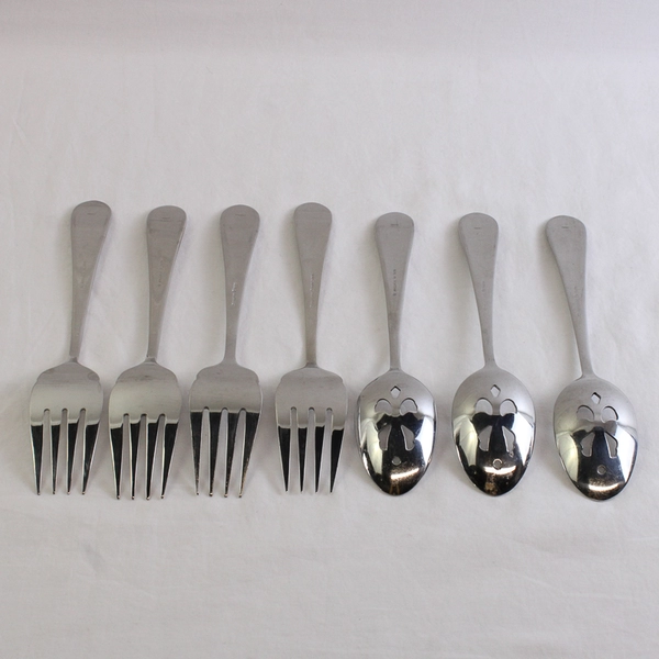 Lot Of 7 Continental Classic Wallace Serving Set Forks & Spoons Stainless Steel 