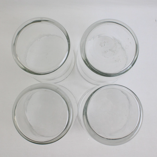 Lot of 4 Clear Glass Hurricane Vases 6" Tall Decorative