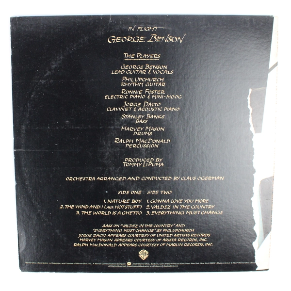 George Benson In Flight Vinyl Album Record BSK-2983, 1977