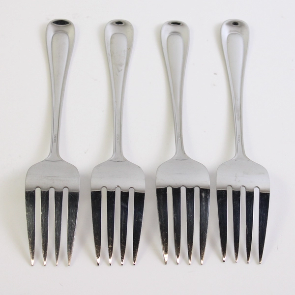 Lot of 4 Oneida Satin Sand Dune Stainless Cold Meat Serving Forks 8.5 Inches