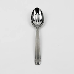A Reed & Barton 18/8 Stainless Durham-Matte Pierced Serving Spoon 8.75 Inches