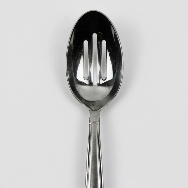 A Reed & Barton 18/8 Stainless Durham-Matte Pierced Serving Spoon 8.75 Inches