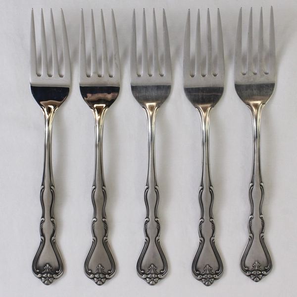 Lot of 5 Noritake Sylvia Forks Flatware Stainless Steel 18/8 Japan Satin Finish