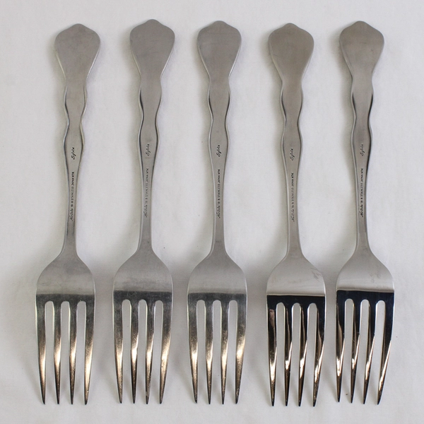 Lot of 5 Noritake Sylvia Forks Flatware Stainless Steel 18/8 Japan Satin Finish