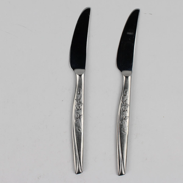 VTG Lot of 2 Noritake Rosalie Pattern Stainless Butter Knives 7.75 Inches Rare
