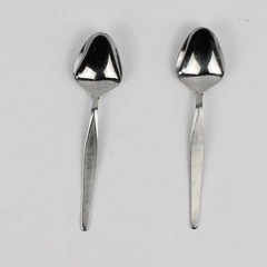 Lot of 2 Noritake Linden Pattern 18/8 Stainless Sugar Spoons 6 Inches