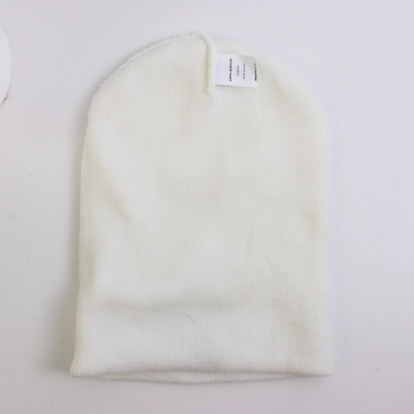 Unisex Pacific White Knit Hat With Embroidered Blue Lion Accent One Size