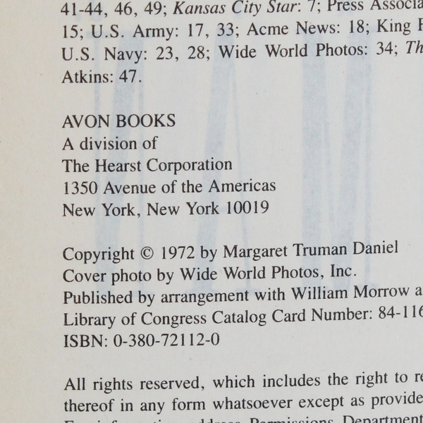 The 1993 Paperback Edition Harry S Truman a Biography by Margaret Truman PB