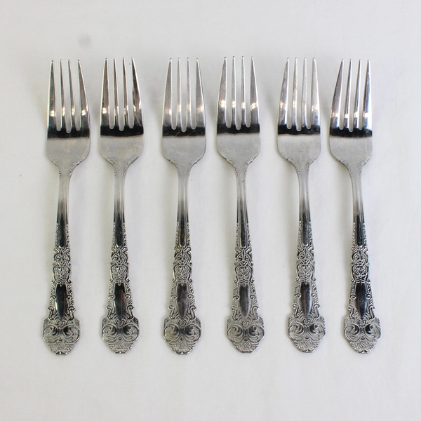 Set of 6 Reed & Barton Vintage Silverware Renaissance Salad Forks 7.25" 18/10
