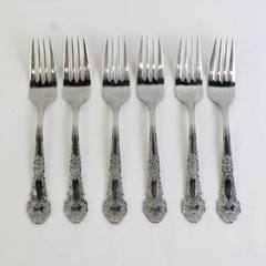 Set of 6 Reed & Barton Vintage Silverware Renaissance Salad Forks 7.25" 18/10