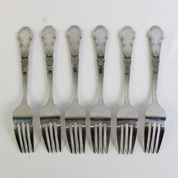 Set of 6 Reed & Barton Vintage Silverware Renaissance Salad Forks 7.25" 18/10