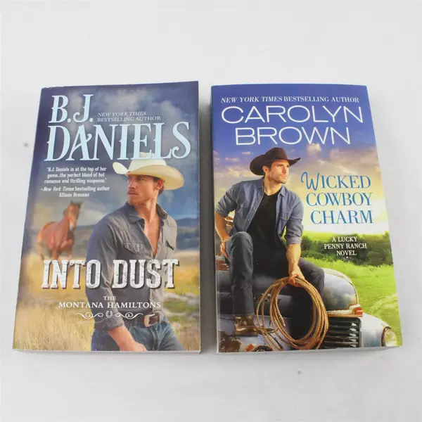 Lot of 2 Western Romance Novels Into Dust & Wicked Cowboy Charm 
