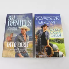 Lot of 2 Western Romance Novels Into Dust & Wicked Cowboy Charm 