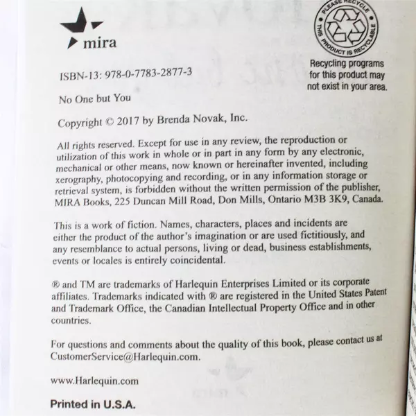 Lot of 2 Books Under Pressure & No One But You Novels Pre-Owned