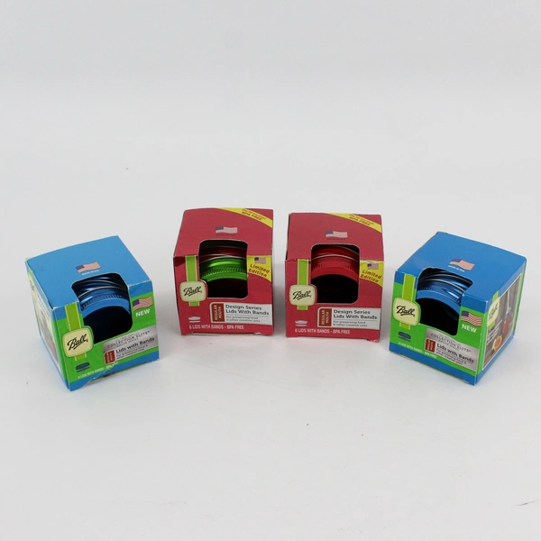 Lot Of Ball Limited Edition Regular Mouth Jar Lids And Rings In Red And Blue