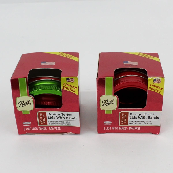 Lot Of Ball Limited Edition Regular Mouth Jar Lids And Rings In Red And Blue