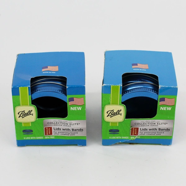 Lot Of Ball Limited Edition Regular Mouth Jar Lids And Rings In Red And Blue