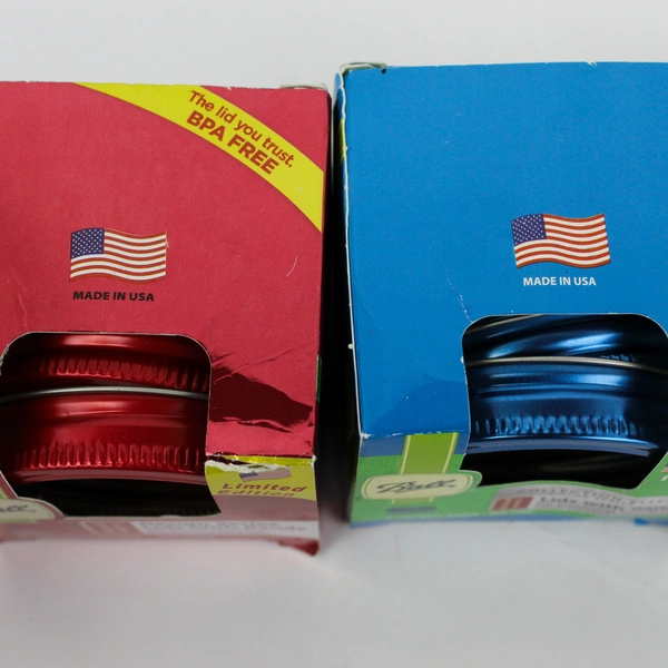Lot Of Ball Limited Edition Regular Mouth Jar Lids And Rings In Red And Blue