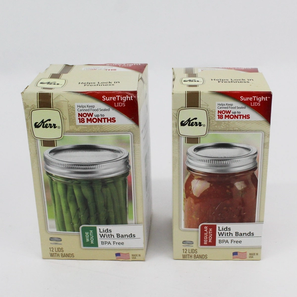 1 Box Each Kerr 12ct Regular Mouth and Wide Mouth Canning Jar Lids and Rings
