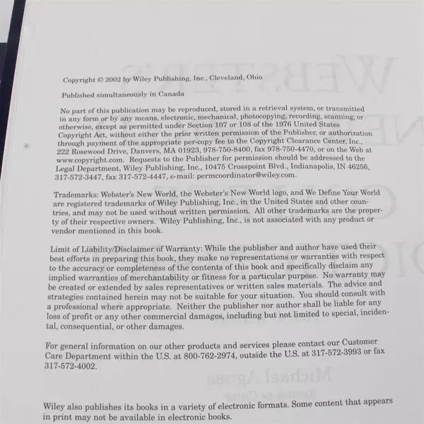 College Dictionary, Michael E. Agnes, Webster's New World College Dictionary