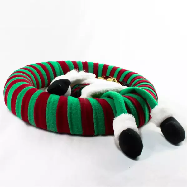 Vintage Christmas Fabric Wreath with Santa & Present