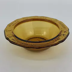 Vintage Tiara by RS Nursery Rhyme Mother Goose Amber Glass Bowl 6.25 Inch 