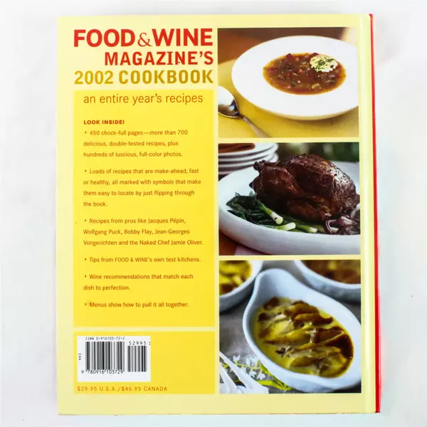 Food & Wine Magazine 2002 Cookbook Hardcover Year of Recipes