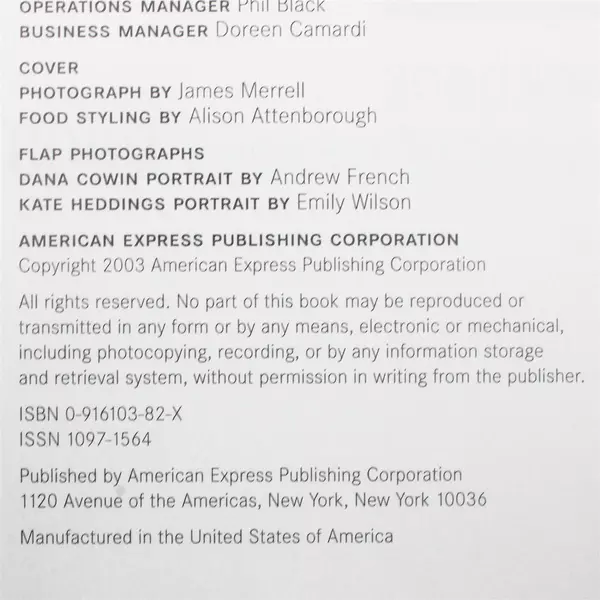 Food & Wine Annual Cookbook 2003 Hardcover - Recipes For A Year