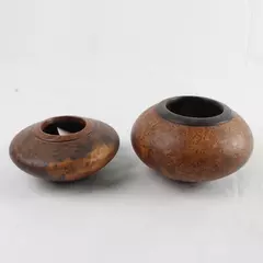 Set of 2 Inseparables Red Wood Burls w/ Cocobolo Trim Doyle Howitt