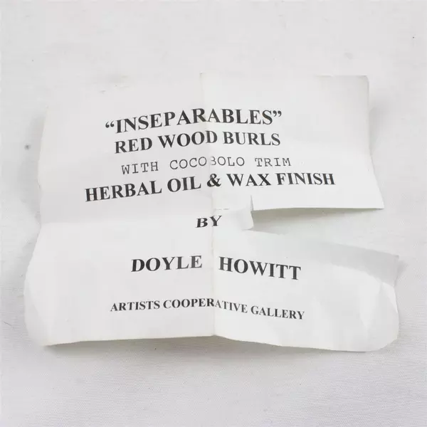 Set of 2 Inseparables Red Wood Burls w/ Cocobolo Trim Doyle Howitt