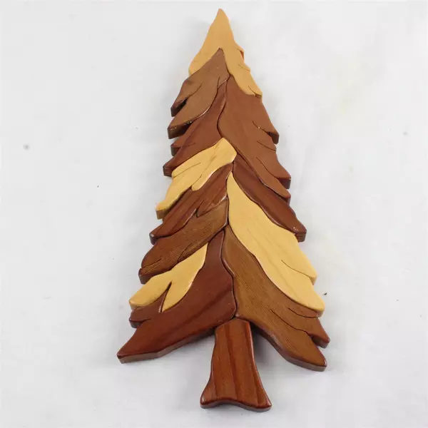 Handcrafted Wooden Pine Tree Hanging Rustic Farmhouse Wall Decor