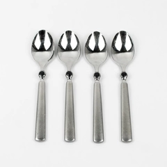 4 Cambridge Silver CBS119 18/10 Stainless Black Dot Oval Soup Spoons Very Rare