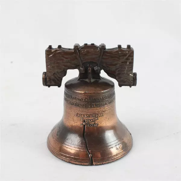 Mini Liberty Bell Souvenir Faux Copper Metal 2 3/4" Tall Collectible