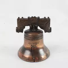 Mini Liberty Bell Souvenir Faux Copper Metal 2 3/4" Tall Collectible