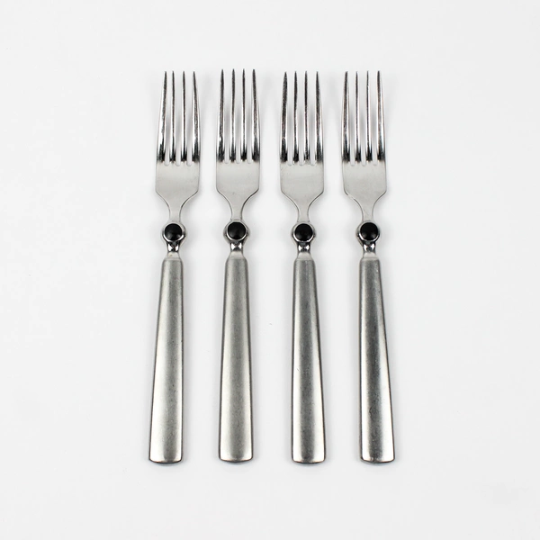 4 Cambridge Silver CBS119 18/10 Stainless Black Dot Dinner Forks Very Rare